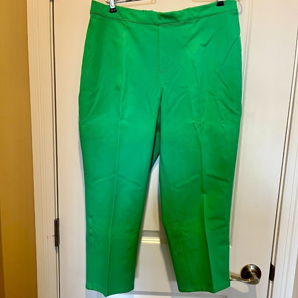 Isaac Mizrahi Live! 24/7 Stretch Cropped Pull-On Pants Shamrock green NWOT - Picture 4 of 11